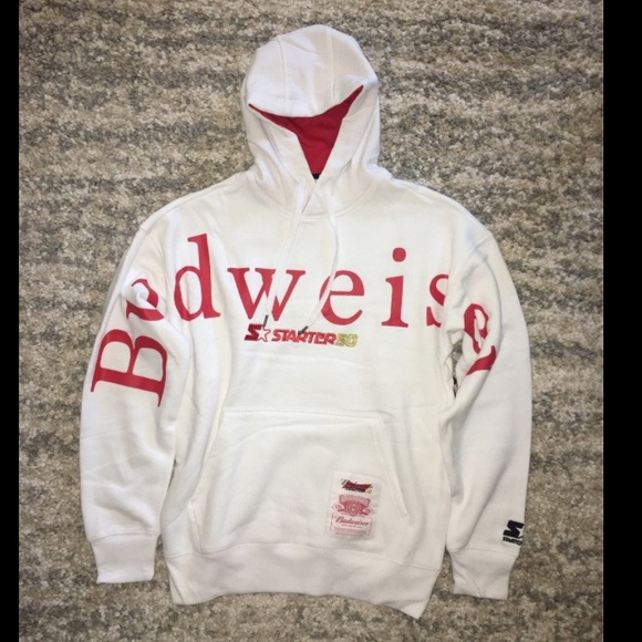 Starter50 ❤️🤍 white red hoodie men’s size M - Picture 2 of 15